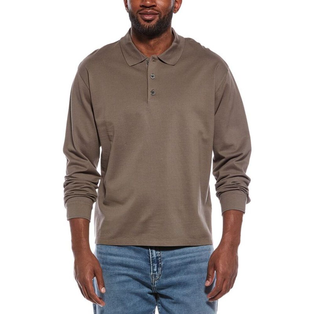 Frame Denim Mens  Pique Polo Shirt, Brown